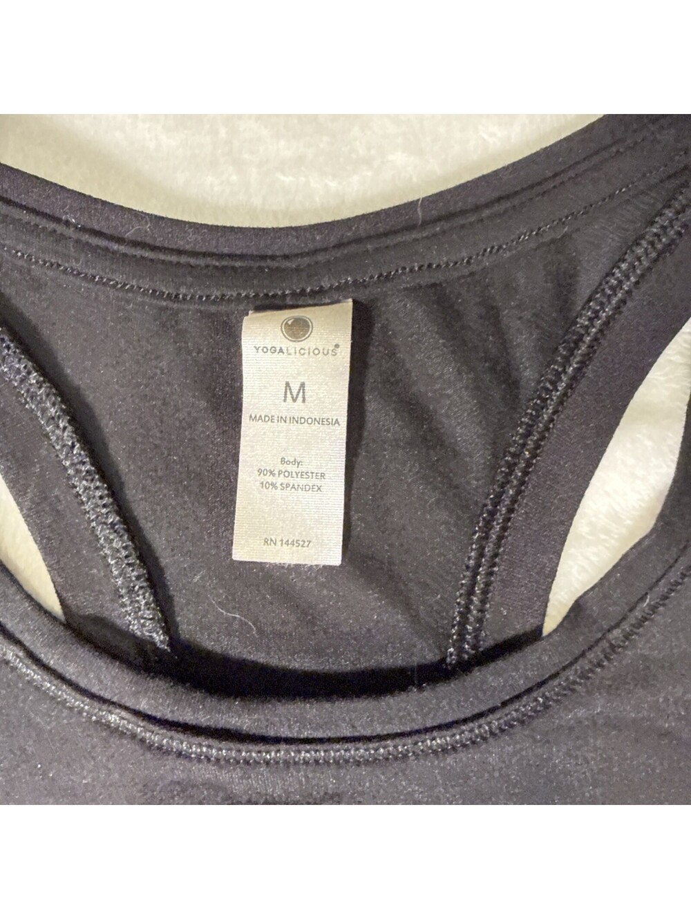 Yogalicious TankTop Women's M Black Sleeveless Cropped Athletic Shirt (0062)NWOT - Picture 2 of 4